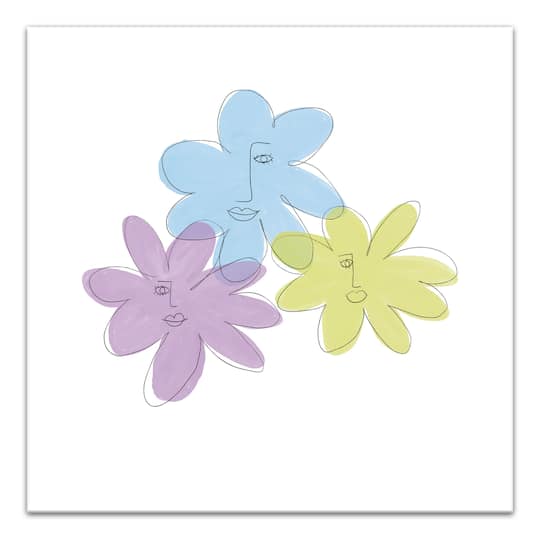 Flower Faces 16" x 16" Canvas Wall Art